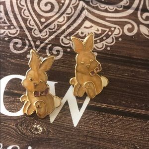Vintage AIM Bunny earnings with purple bow tie